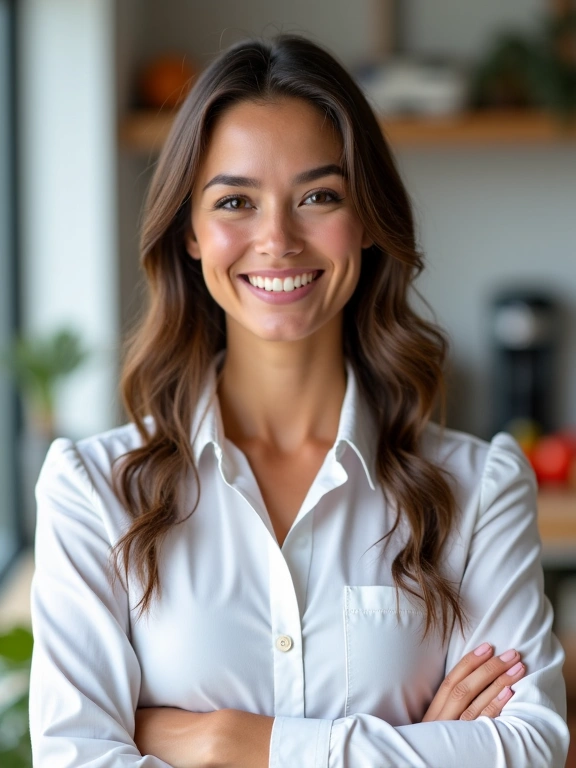 Professional portrait of a friendly nutritionist